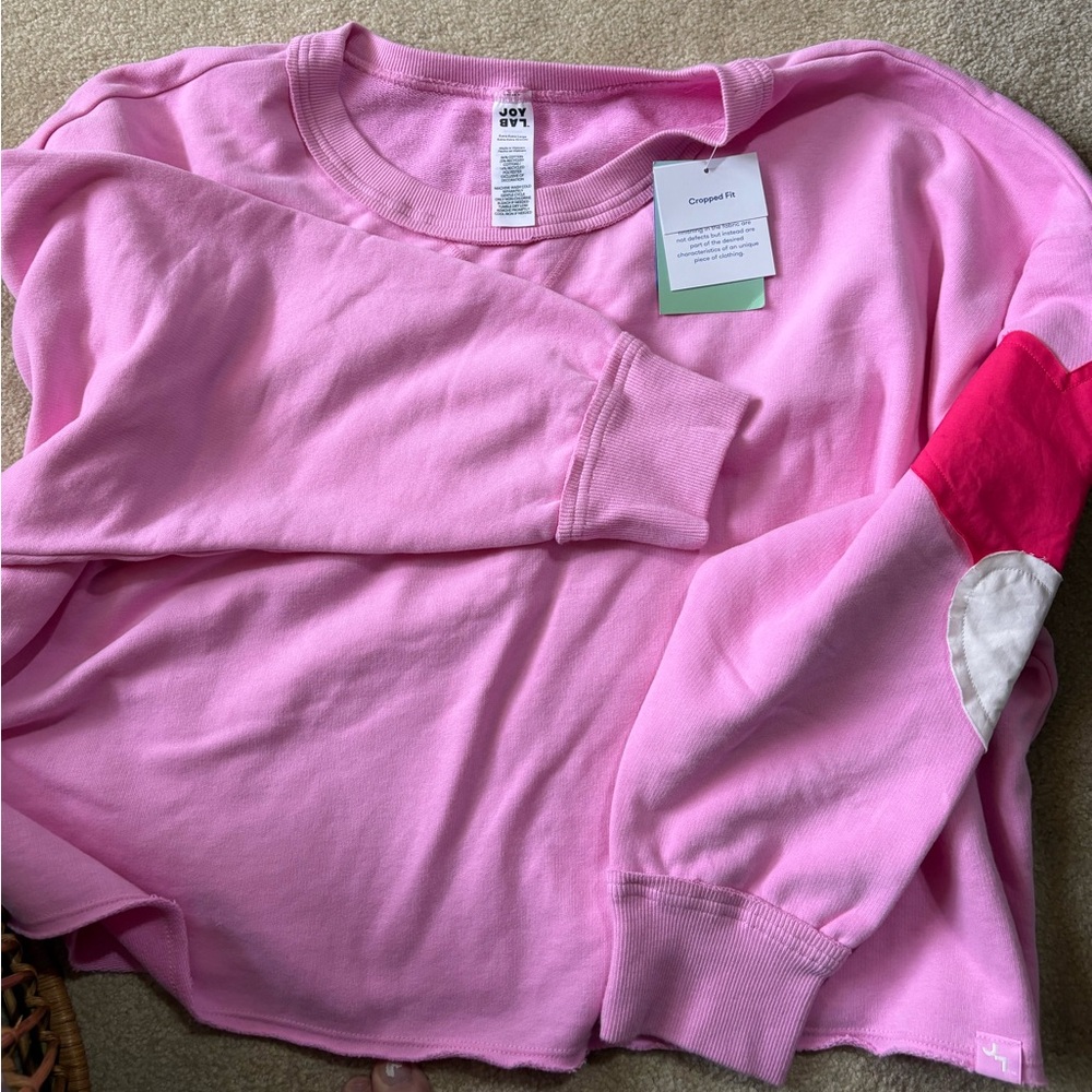 JoyLab Limited Edition Hearts Patchwork Crewneck … - image 3